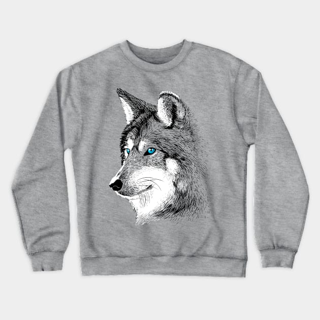 Sketch Wolf Crewneck Sweatshirt by albertocubatas